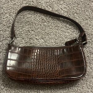 Brown Crocodile Shoulder Bag